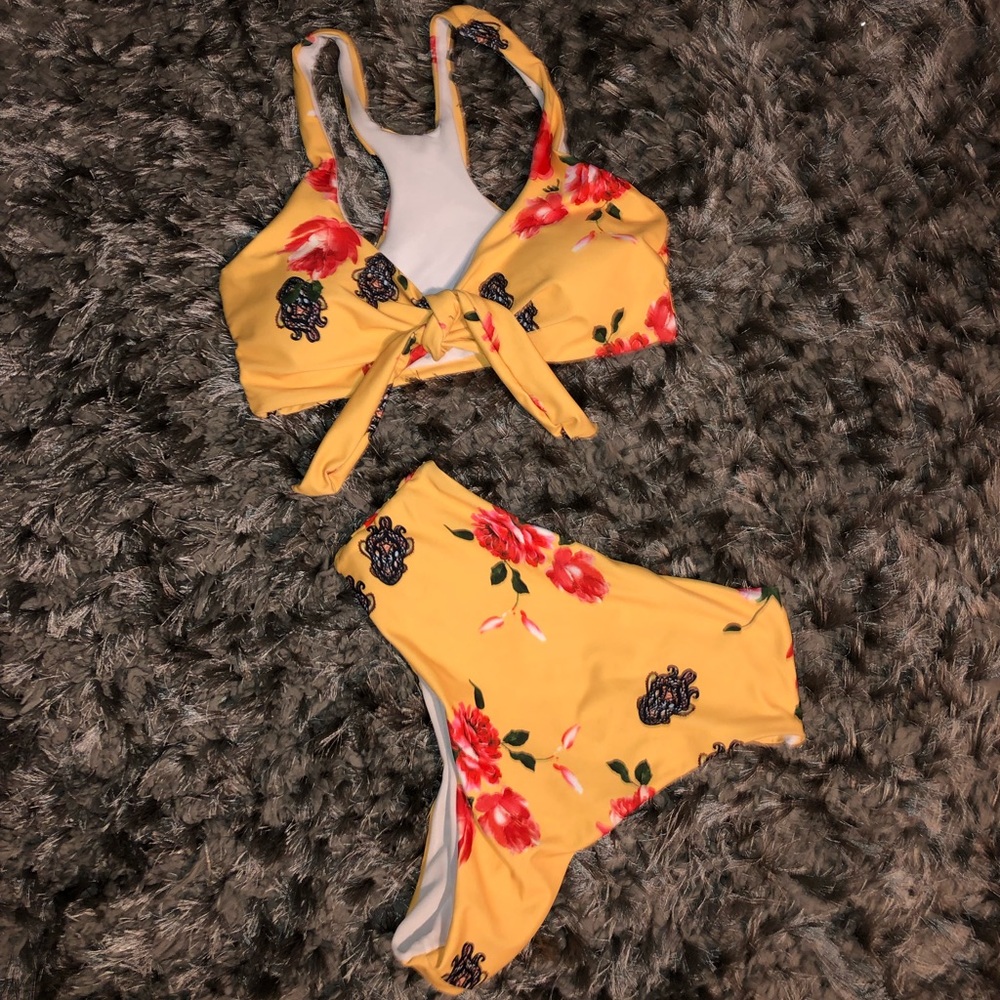 SHEIN high waist floral bikini!